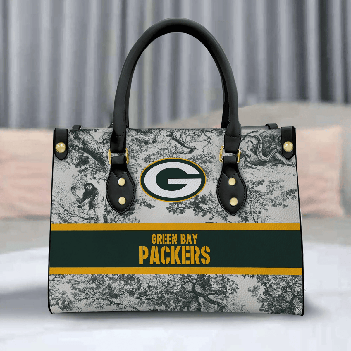 Green Bay Packers Personalized Leather Hand Bag BB325