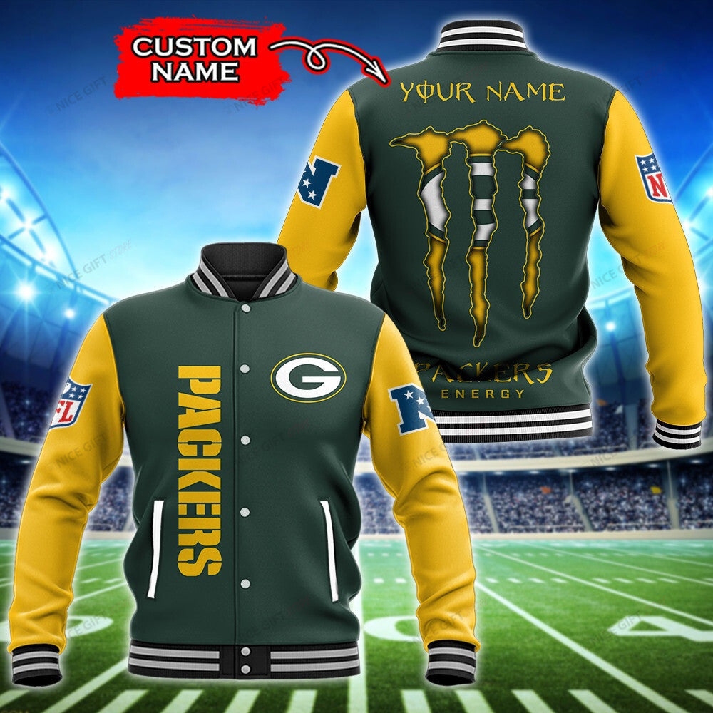 NFL Green Bay Packers (Your Name) Baseball Jacket Nicegift BJAI2E1