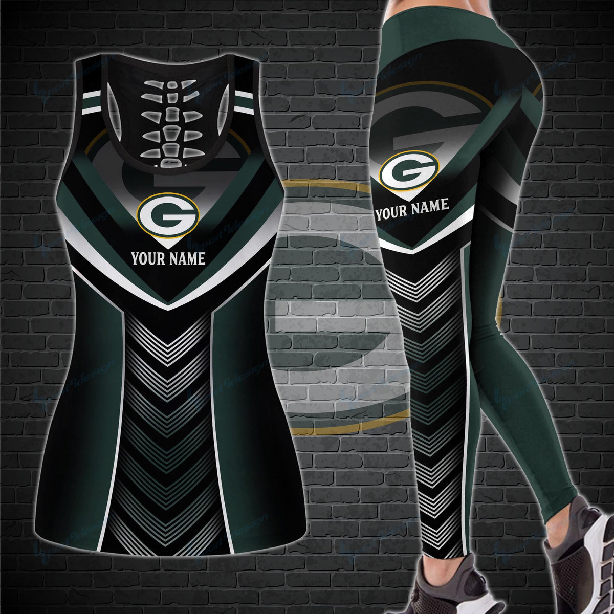 Green Bay Packers Personalized Leggings And Tank Top BG11