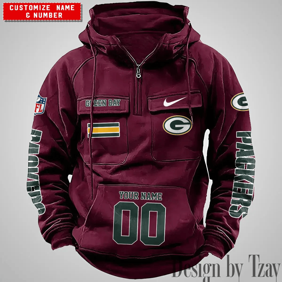 Green Bay Packers Vintage Men Hoodie AZVMHD391