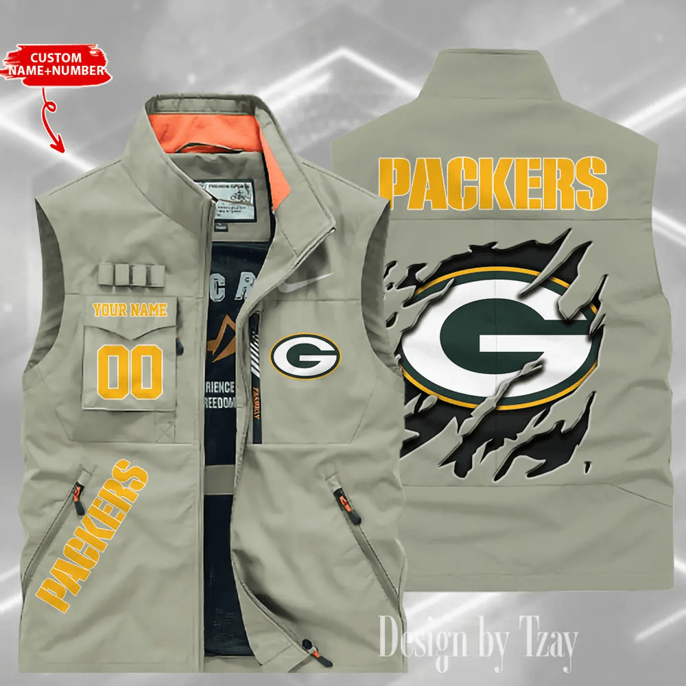 Green Bay Packers Sleeveless Jacket Multicolor S9SLJK077