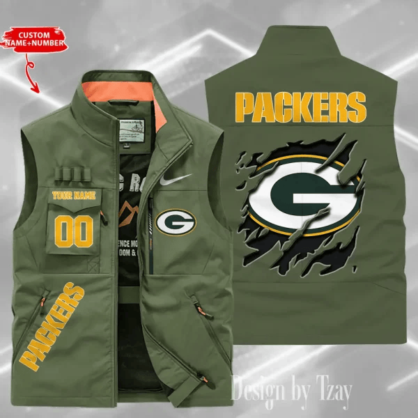 Green Bay Packers Sleeveless Jacket Multicolor S9SLJK077
