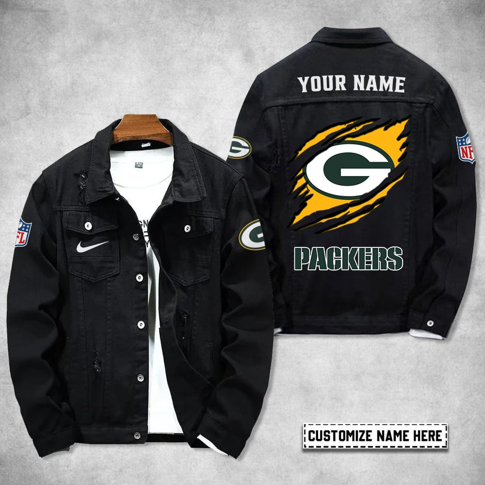 Green Bay Packers Personalized Premium Denim Jacket S9DJ052