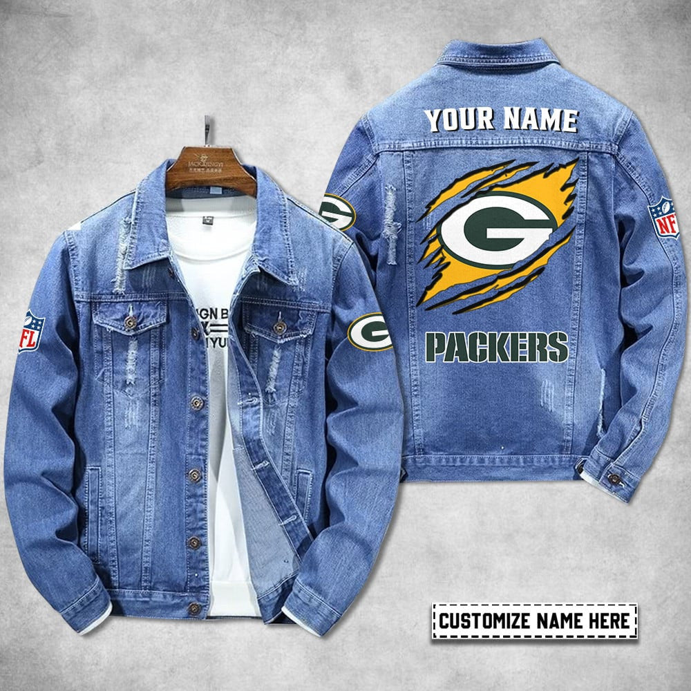 Green Bay Packers Personalized Premium Denim Jacket S9DJ052