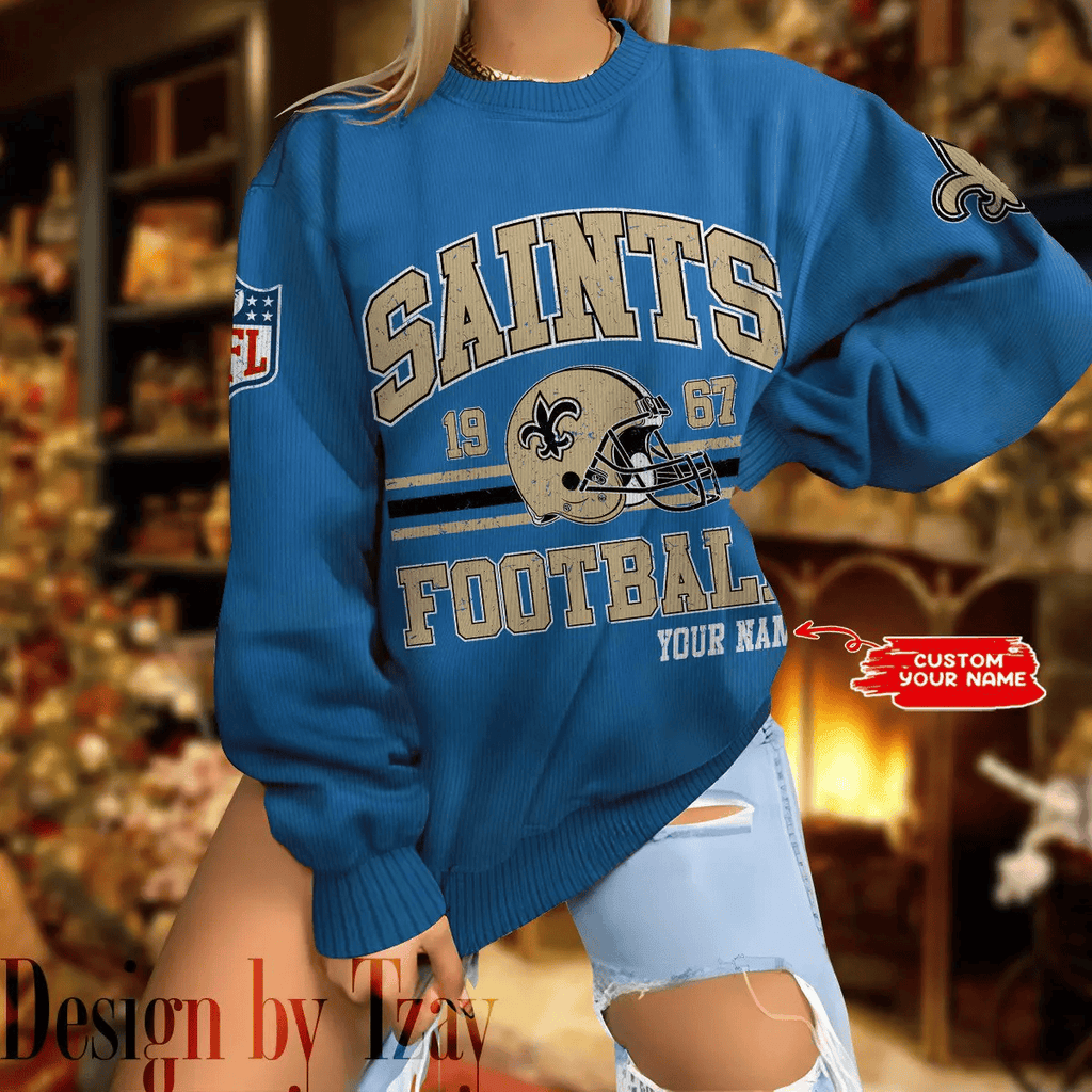 New Orleans Saints Personalized Fashion Design New Woolen Sweater  BGSWT298