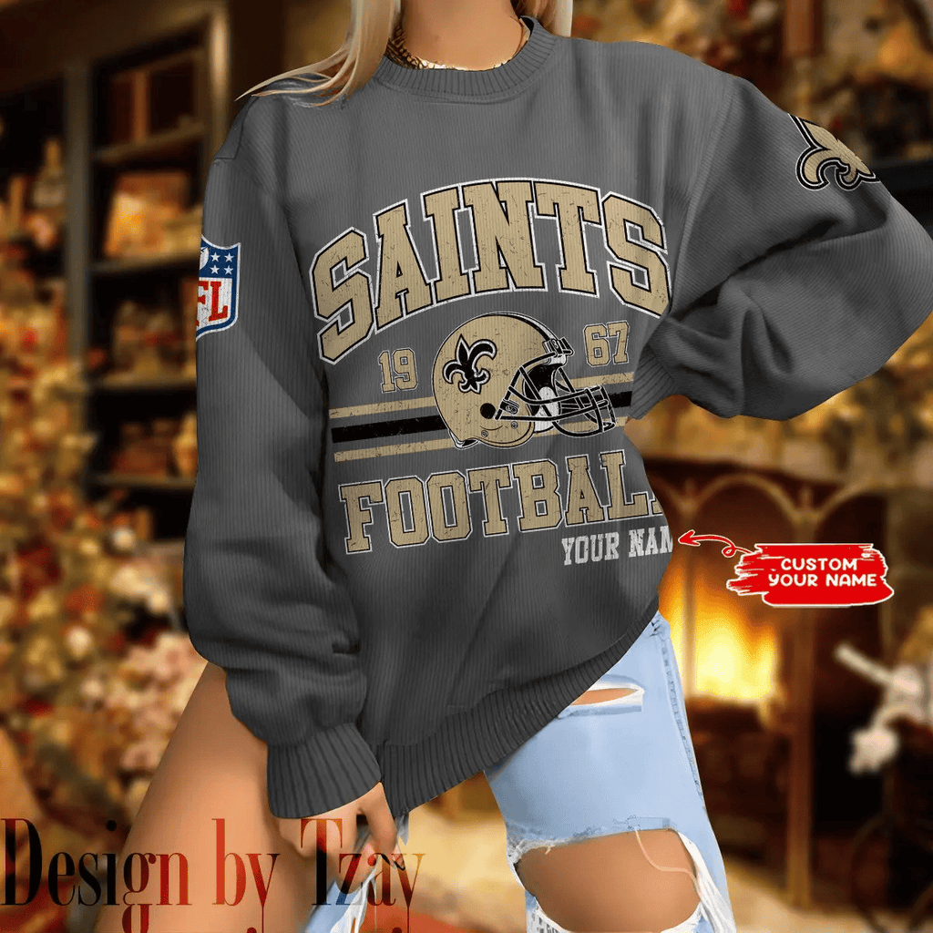 New Orleans Saints Personalized Fashion Design New Woolen Sweater  BGSWT298