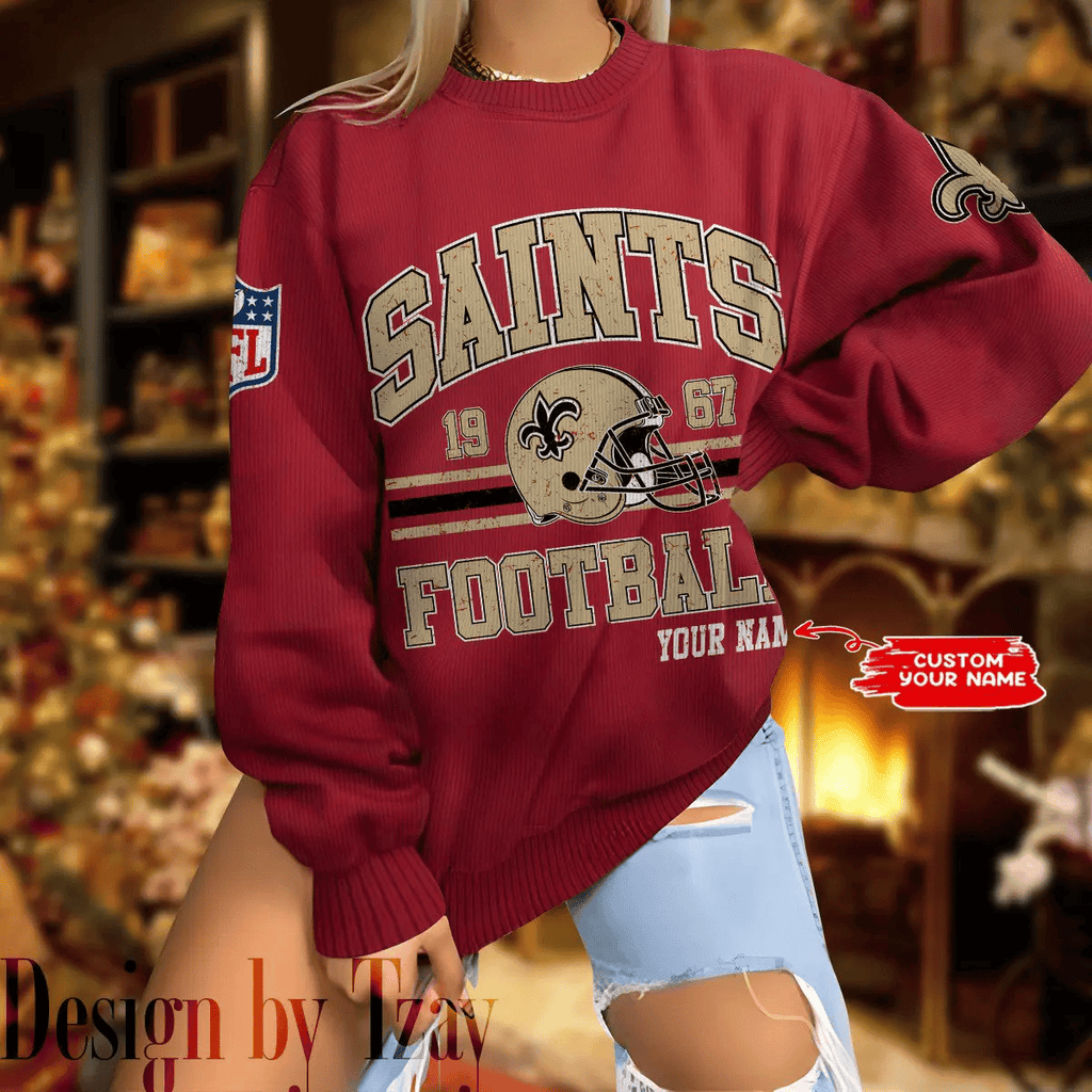 New Orleans Saints Personalized Fashion Design New Woolen Sweater  BGSWT298