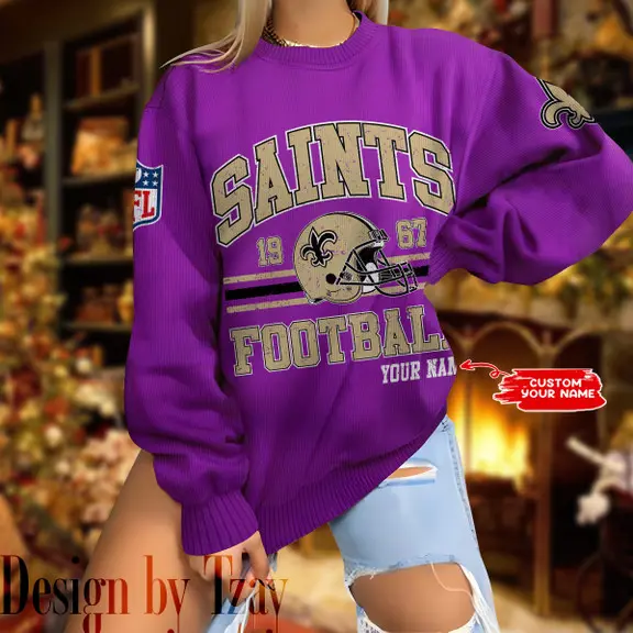 New Orleans Saints Personalized Fashion Design New Woolen Sweater  BGSWT298