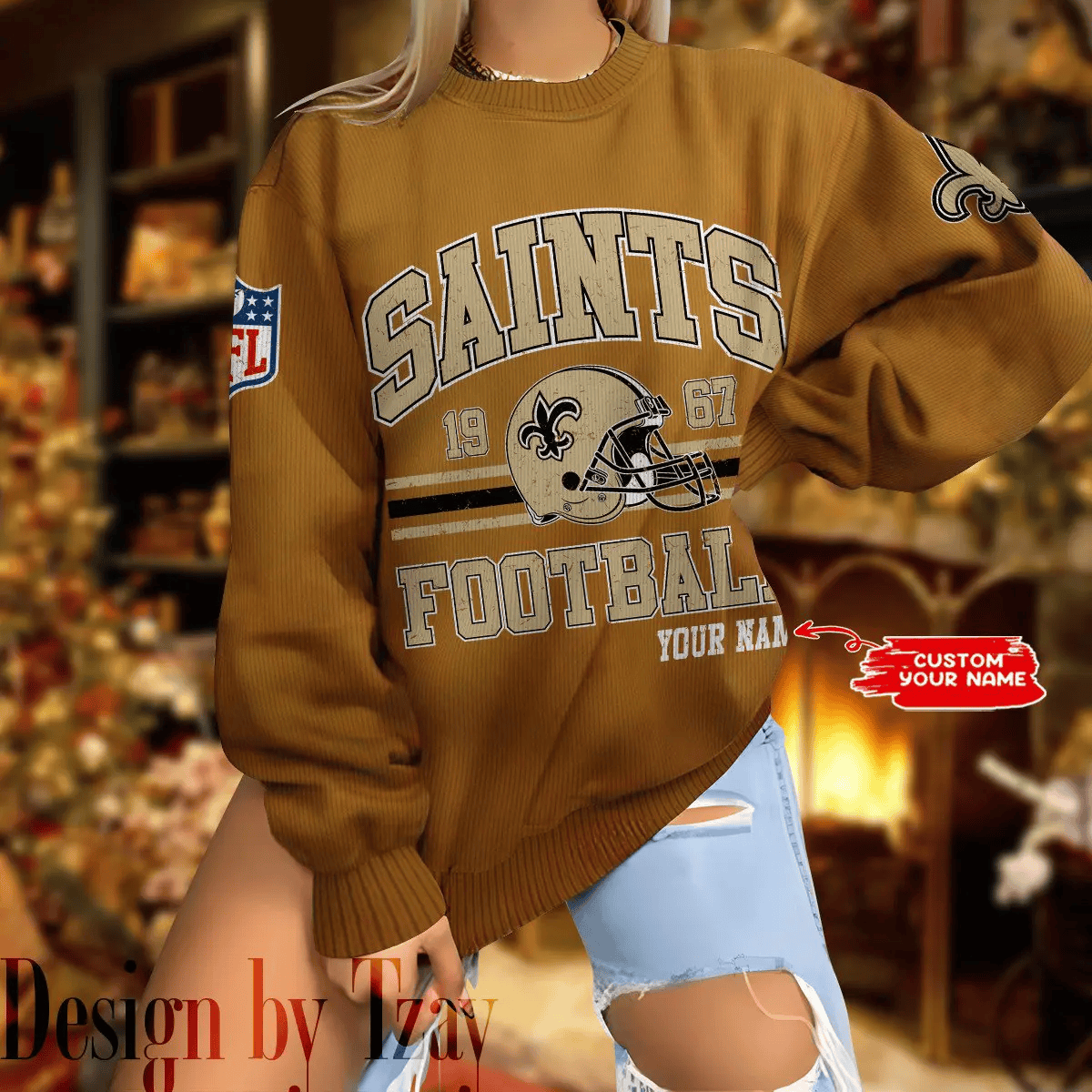 New Orleans Saints Personalized Fashion Design New Woolen Sweater  BGSWT298