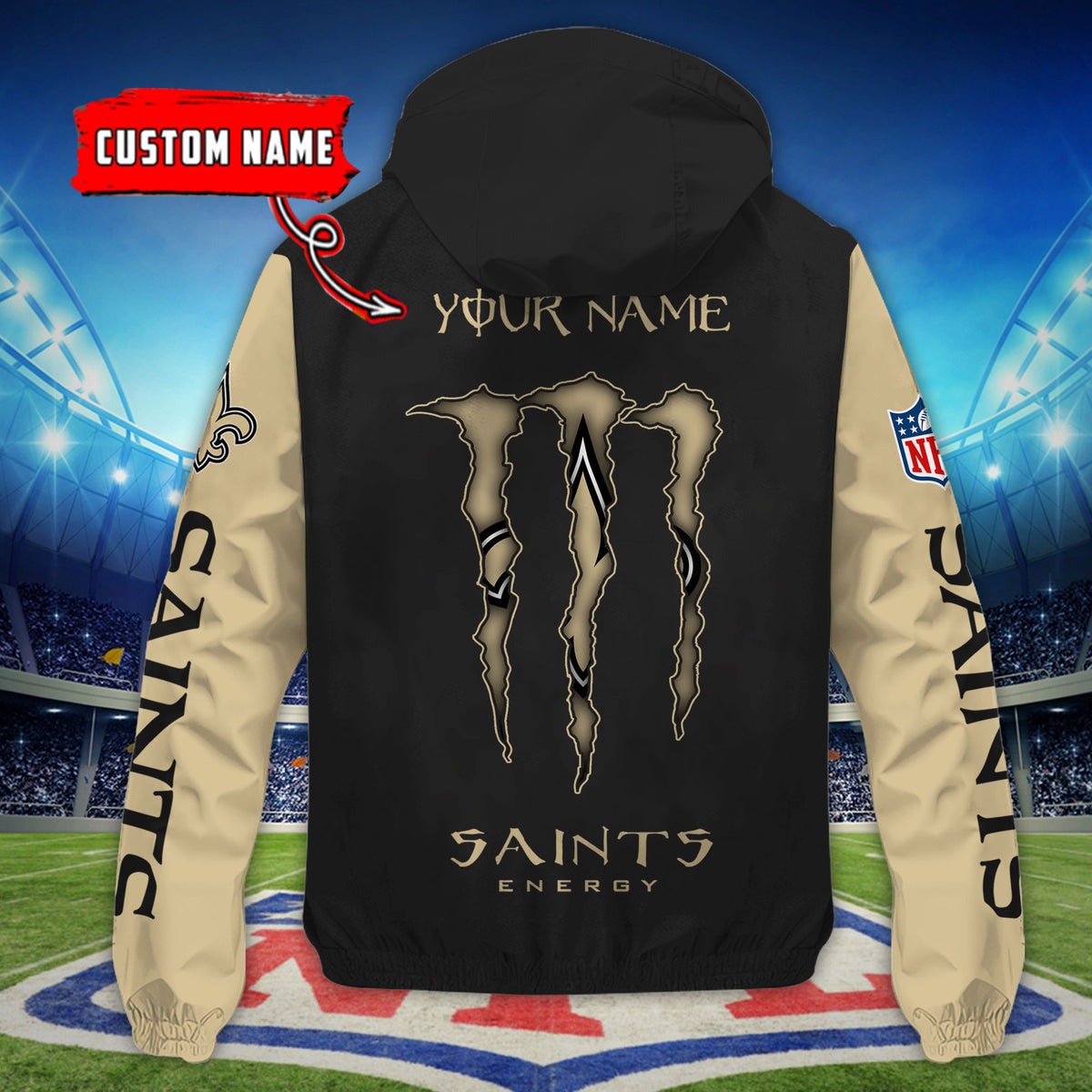 New Orleans Saints Custom Windbreaker Outdoor Jacket Sport Fan Gift SPTWJACKET055