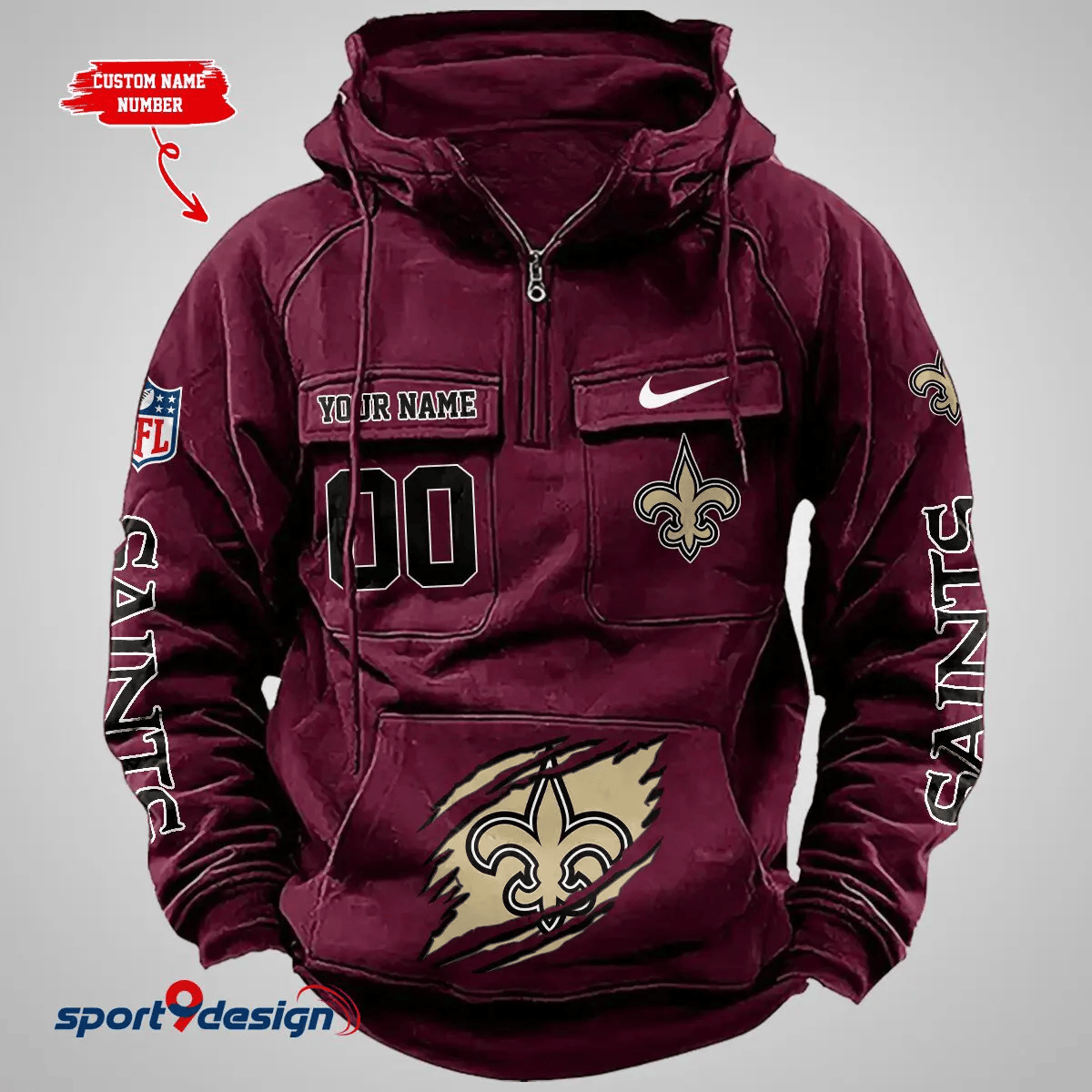 New Orleans Saints Vintage Men Hoodie AZVMHD164
