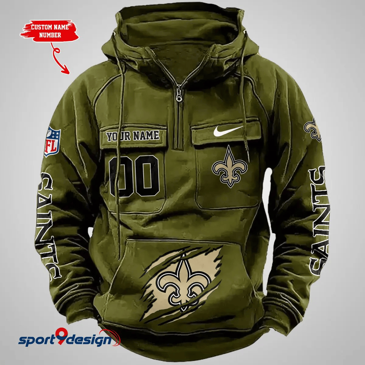 New Orleans Saints Vintage Men Hoodie AZVMHD164
