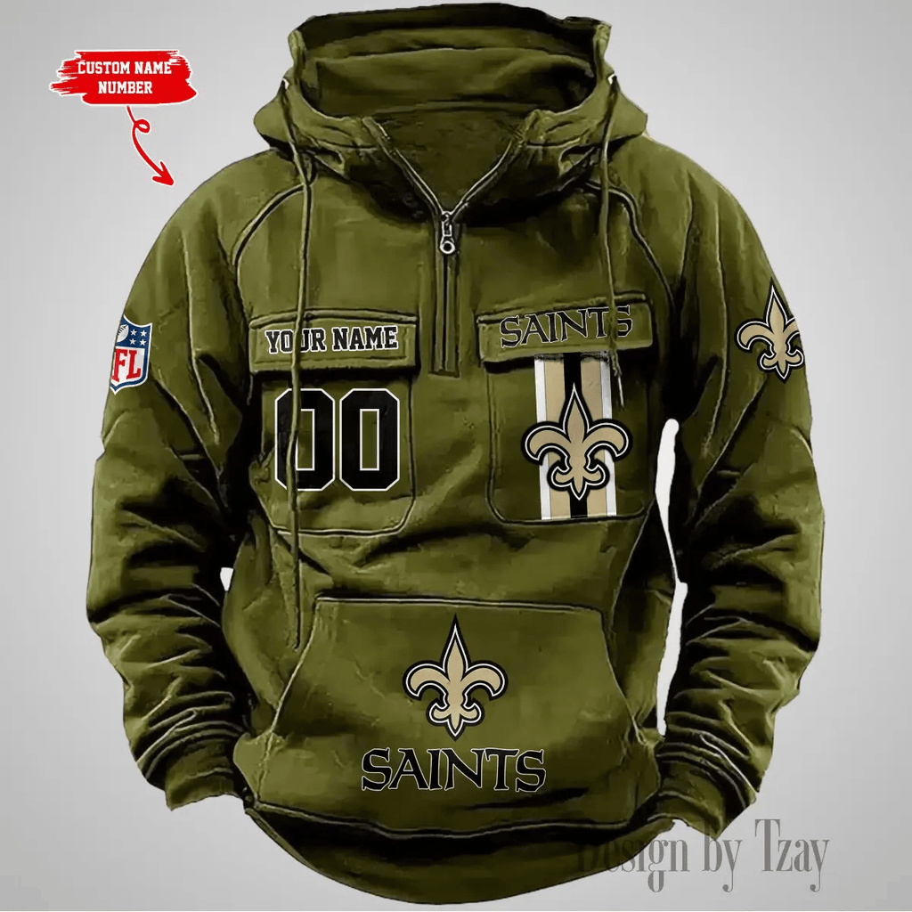 New Orleans Saints Vintage Men Hoodie DV2 AZVMHD434