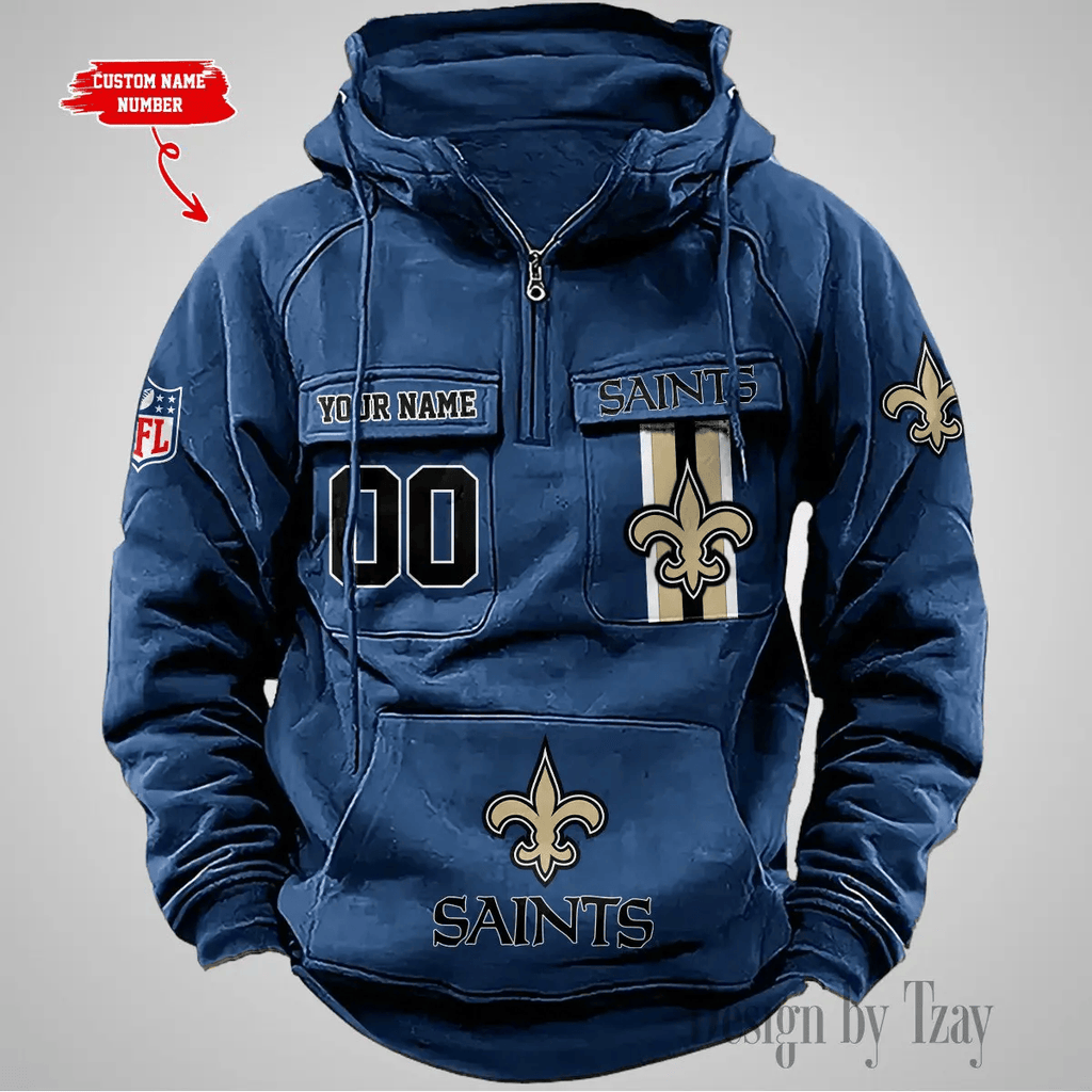 New Orleans Saints Vintage Men Hoodie DV2 AZVMHD434
