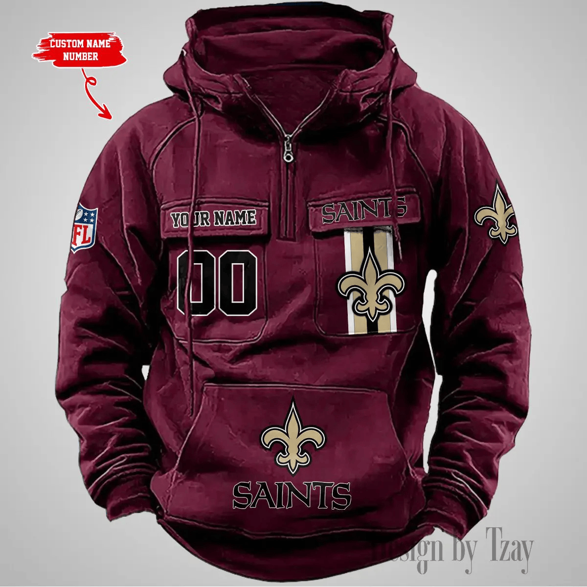 New Orleans Saints Vintage Men Hoodie DV2 AZVMHD434