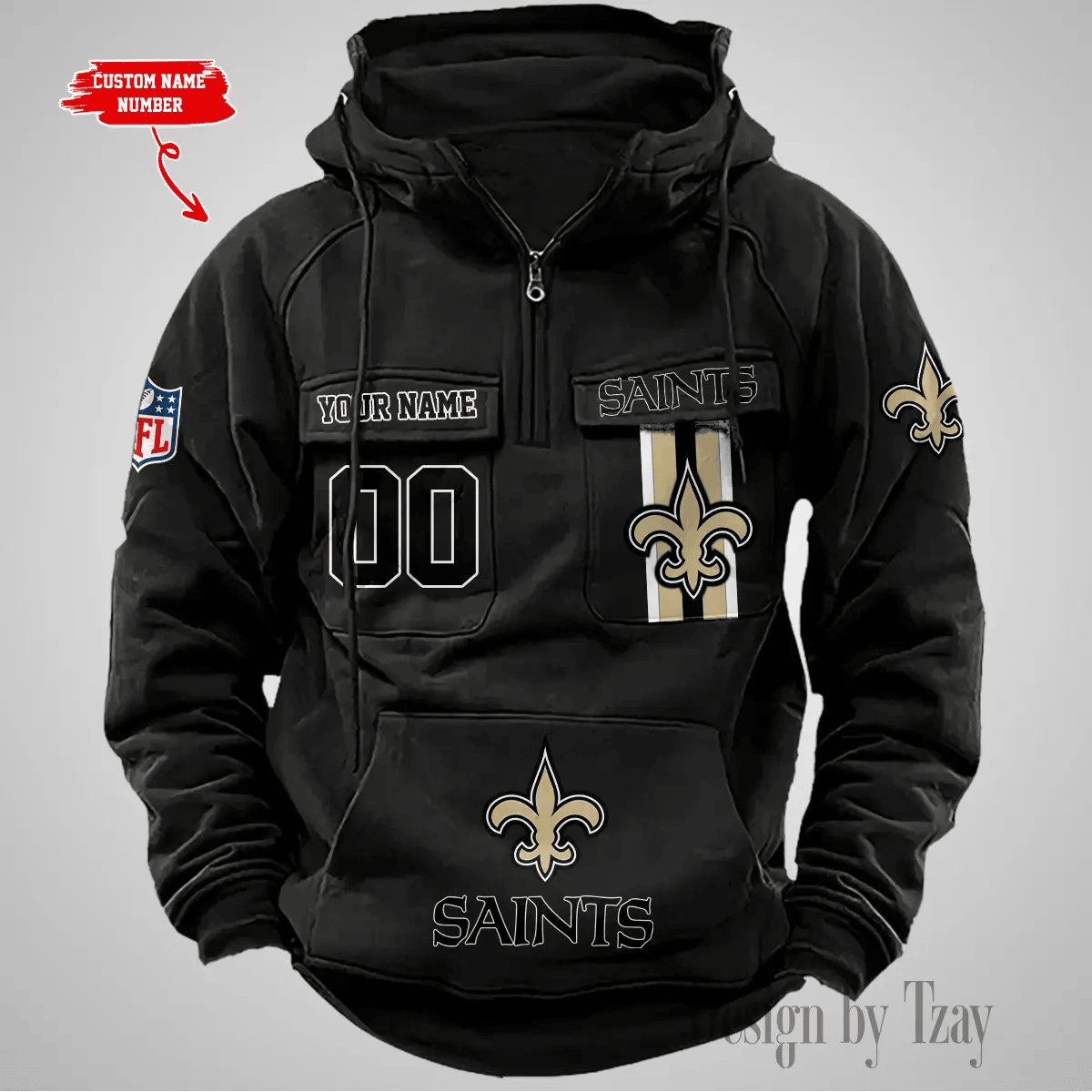 New Orleans Saints Vintage Men Hoodie DV2 AZVMHD434