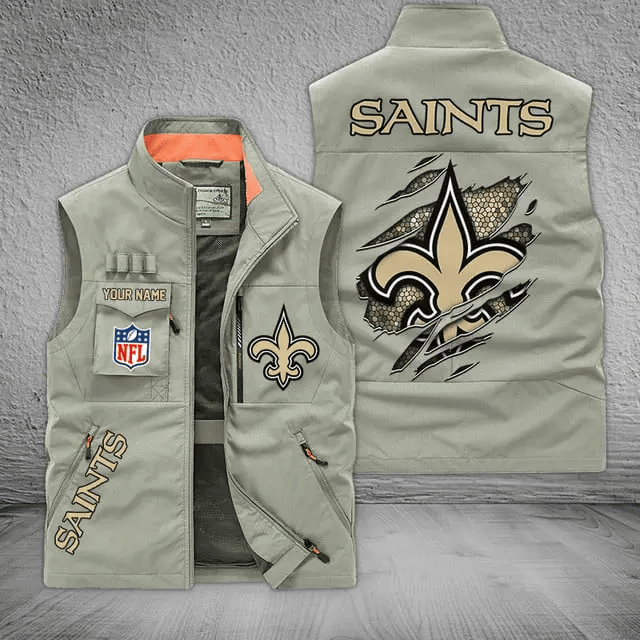 New Orleans Saints Sleeveless Jacket Multicolor S9SLJK053