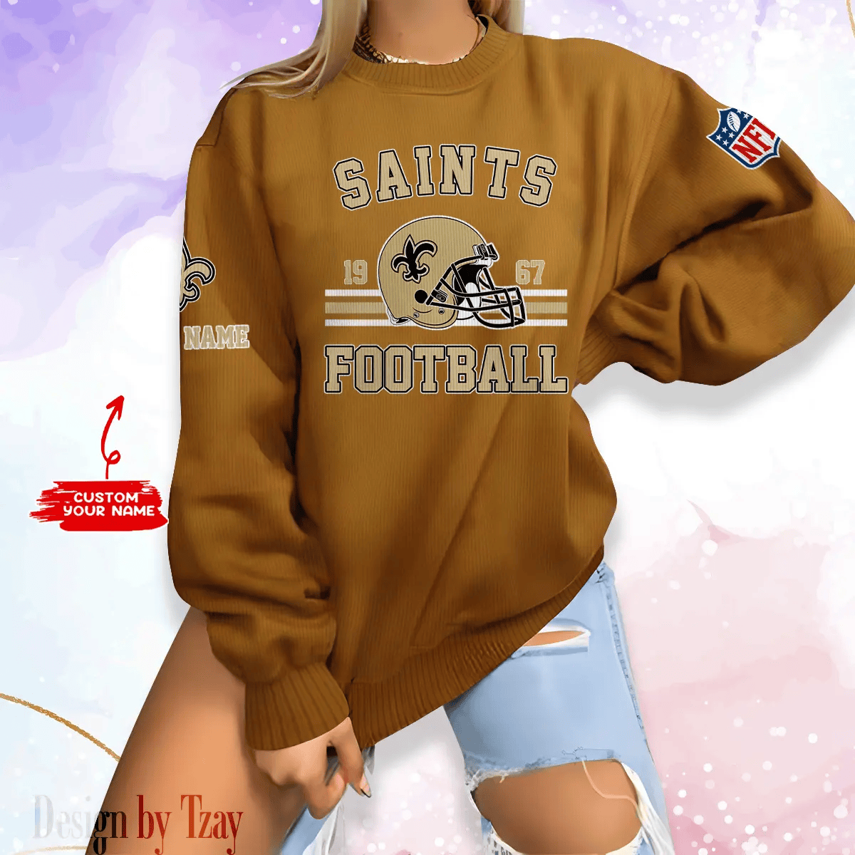 New Orleans Saints Personalized Fashion Design New Woolen Sweater BGSWT239