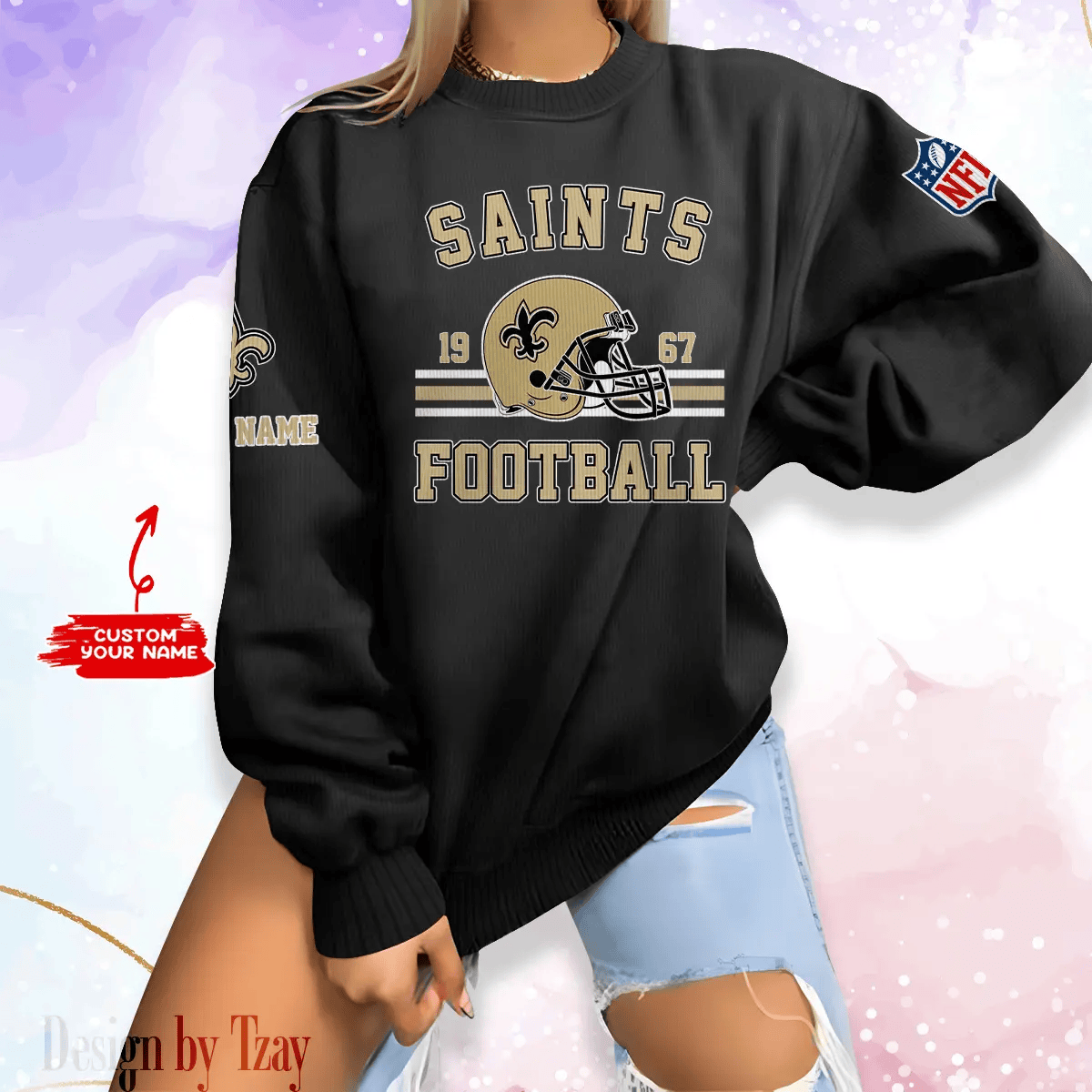 New Orleans Saints Personalized Fashion Design New Woolen Sweater BGSWT239