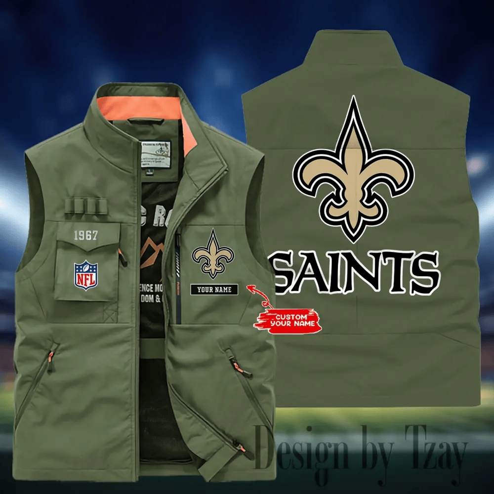 New Orleans Saints Sleeveless Jacket Multicolor S9SLJK120