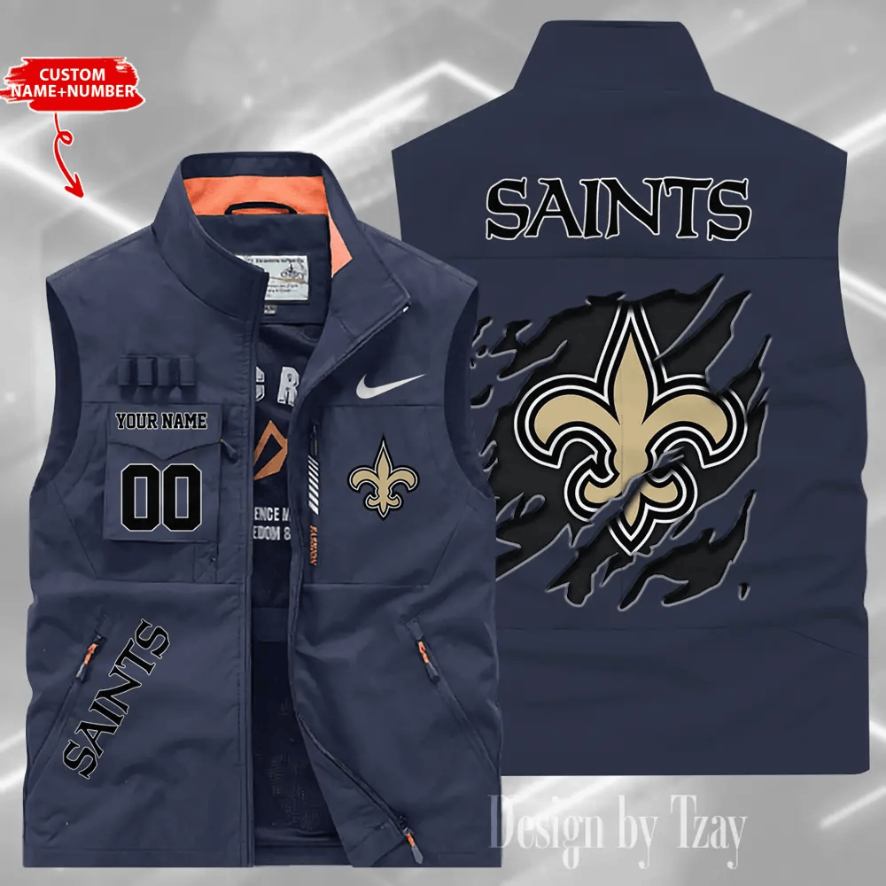 New Orleans Saints Sleeveless Jacket Multicolor S9SLJK088