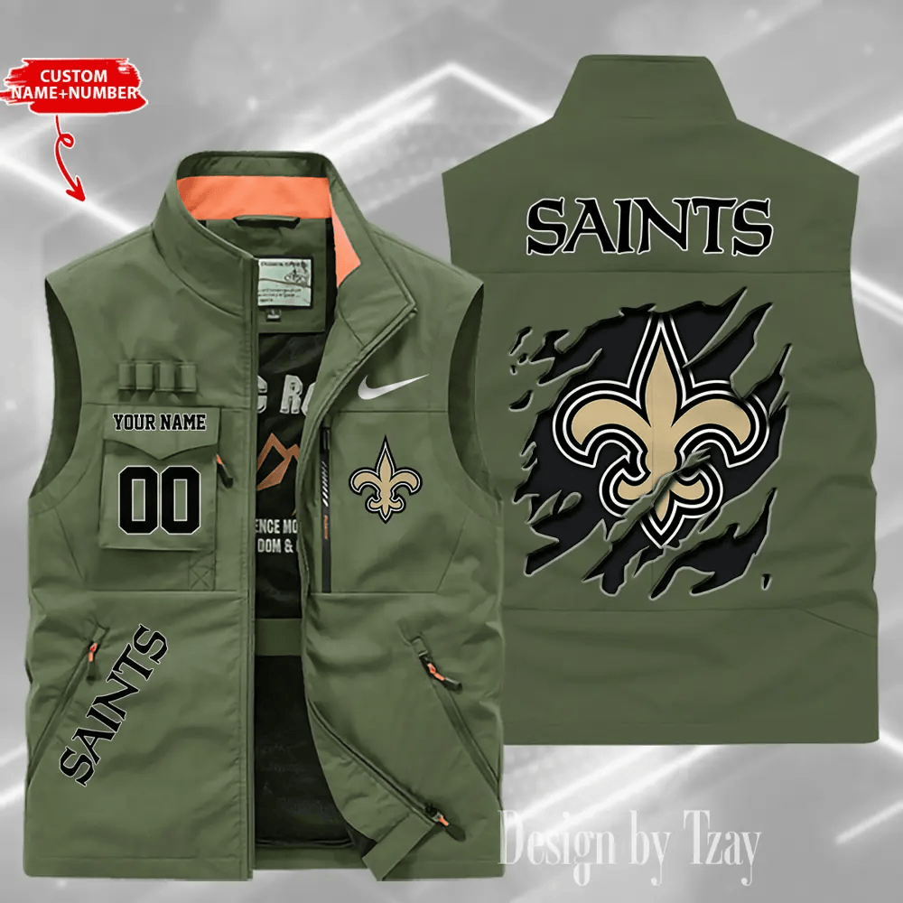 New Orleans Saints Sleeveless Jacket Multicolor S9SLJK088