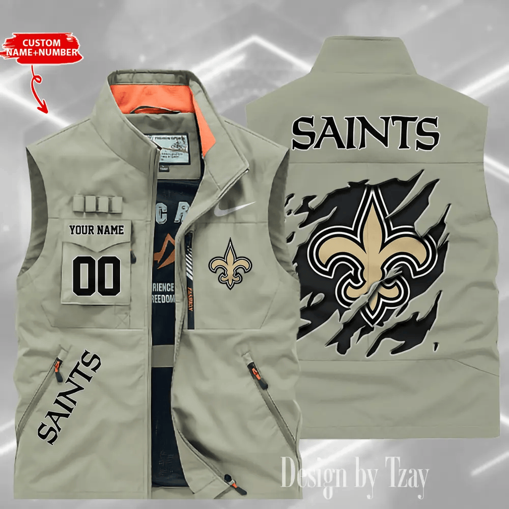 New Orleans Saints Sleeveless Jacket Multicolor S9SLJK088
