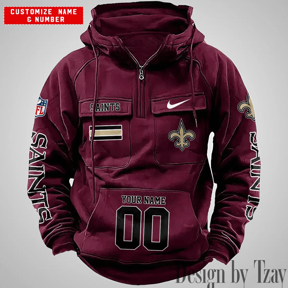 New Orleans Saints Vintage Men Hoodie DV2 AZVMHD402
