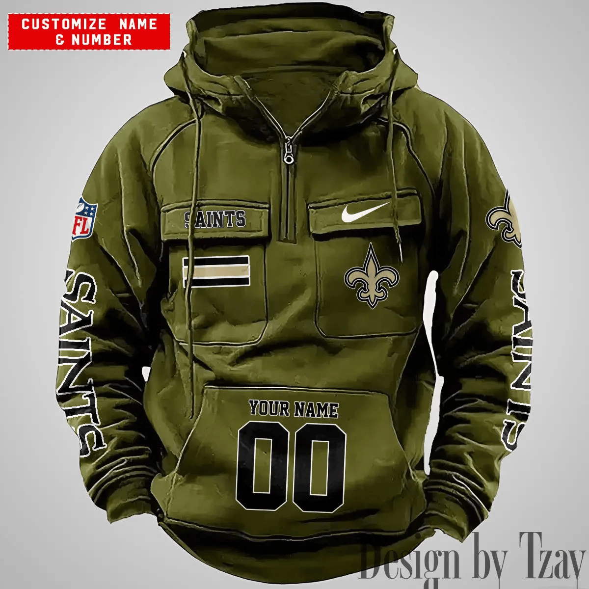 New Orleans Saints Vintage Men Hoodie DV2 AZVMHD402