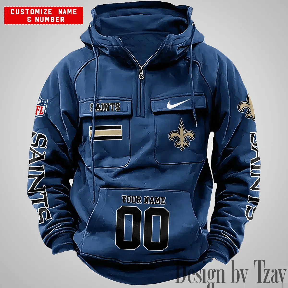 New Orleans Saints Vintage Men Hoodie DV2 AZVMHD402