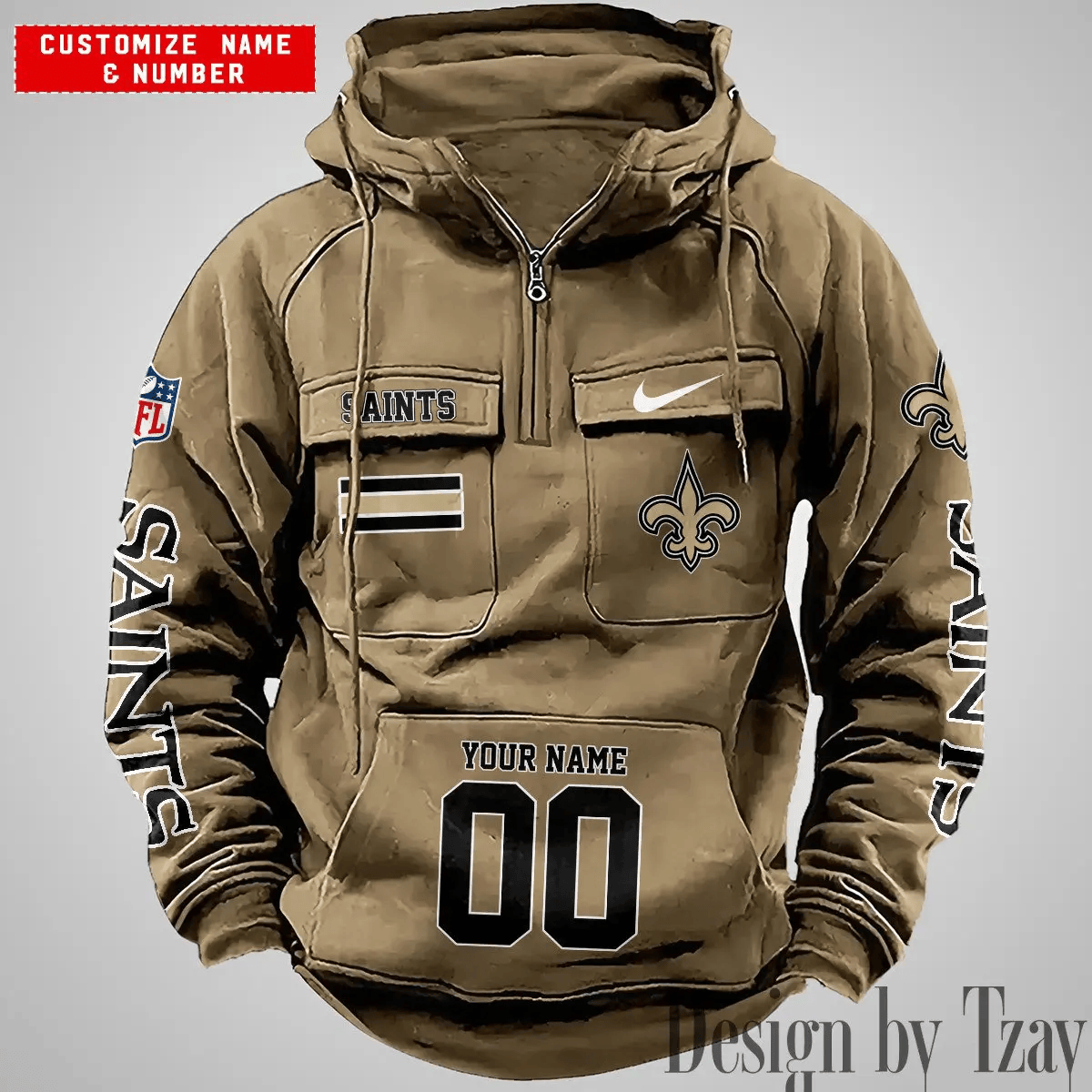 New Orleans Saints Vintage Men Hoodie DV2 AZVMHD402