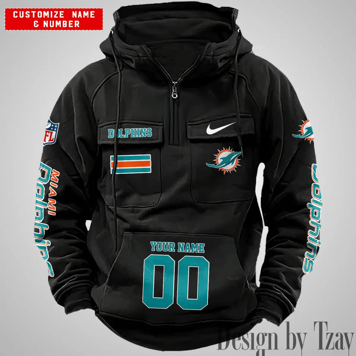 Miami Dolphins Vintage Men Hoodie DV2 AZVMHD399