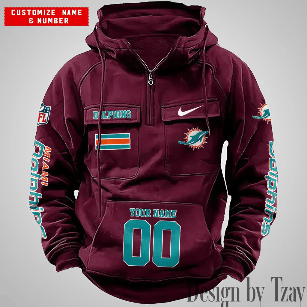 Miami Dolphins Vintage Men Hoodie DV2 AZVMHD399