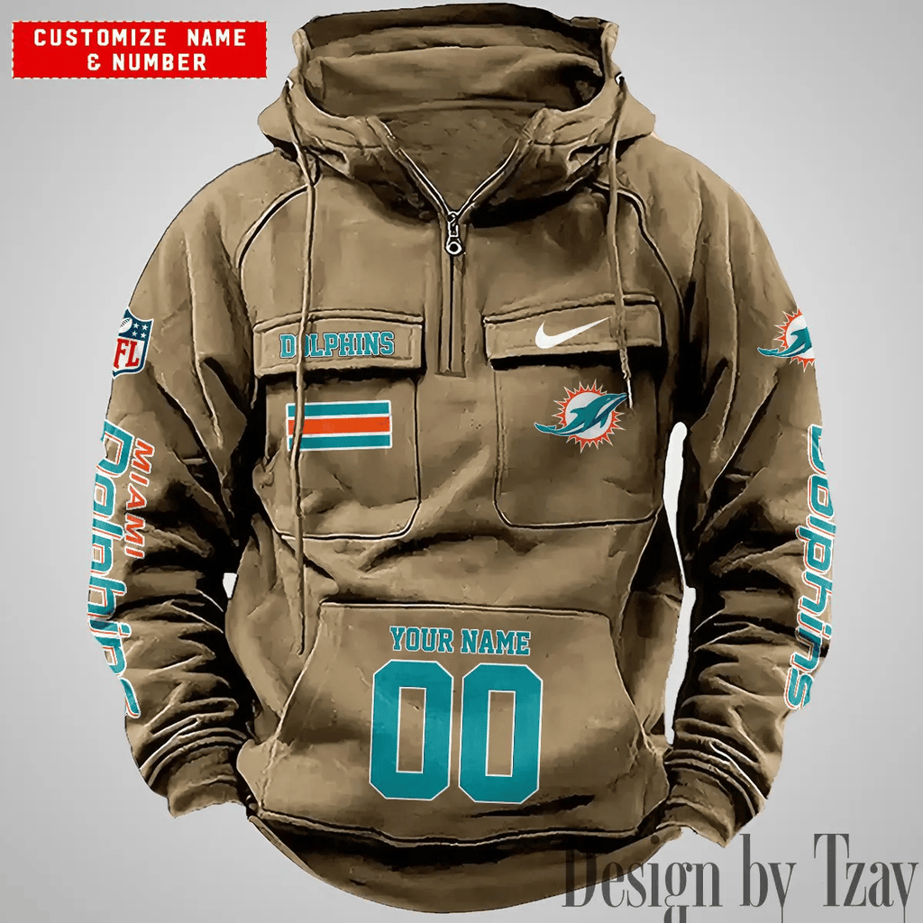 Miami Dolphins Vintage Men Hoodie DV2 AZVMHD399