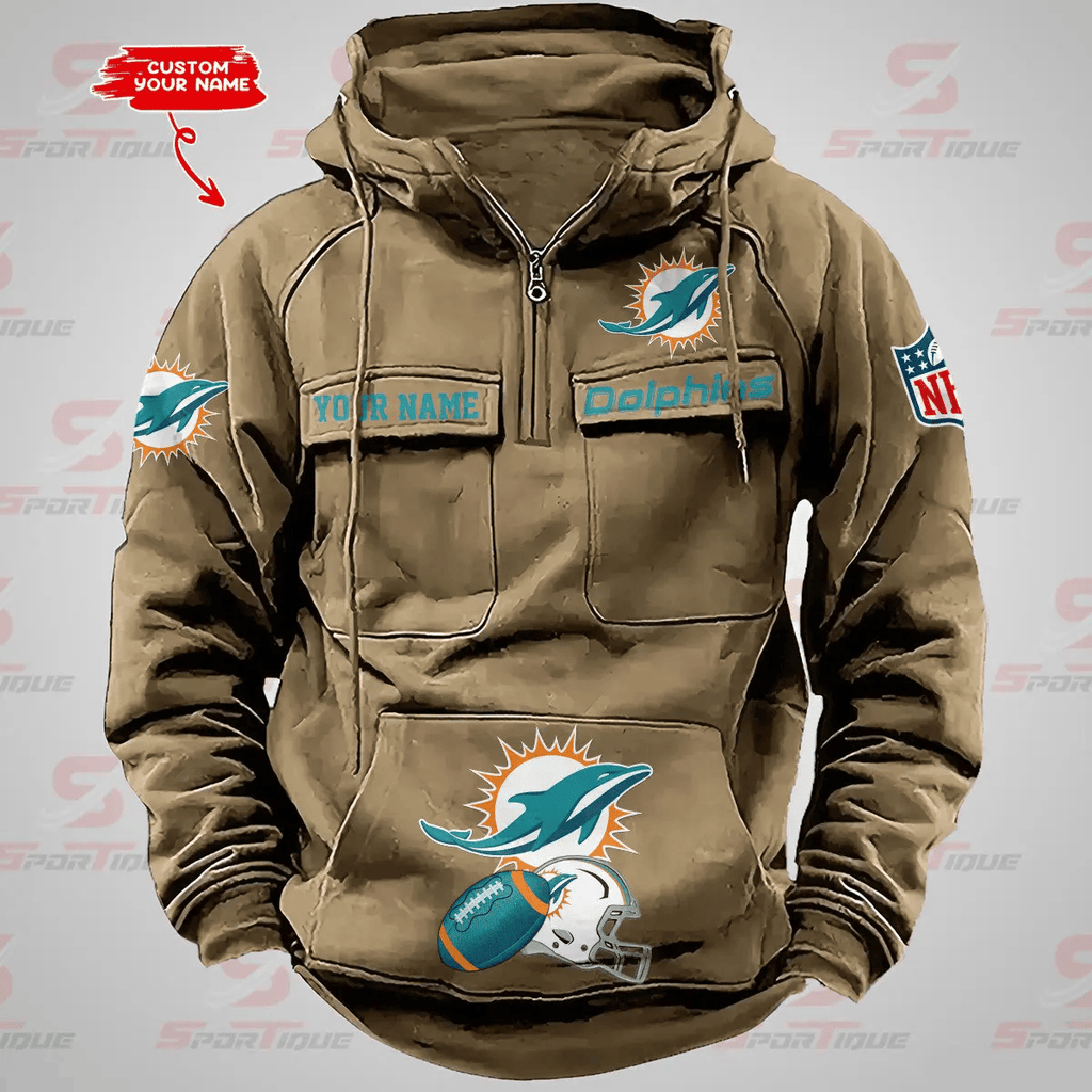 Miami Dolphins Vintage Men Hoodie AZVMHD370