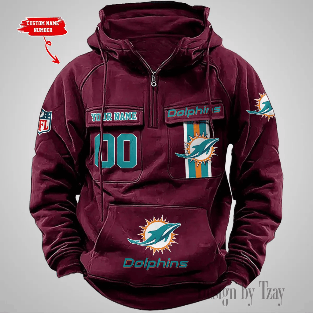 Miami Dolphins Vintage Men Hoodie DV2 AZVMHD431