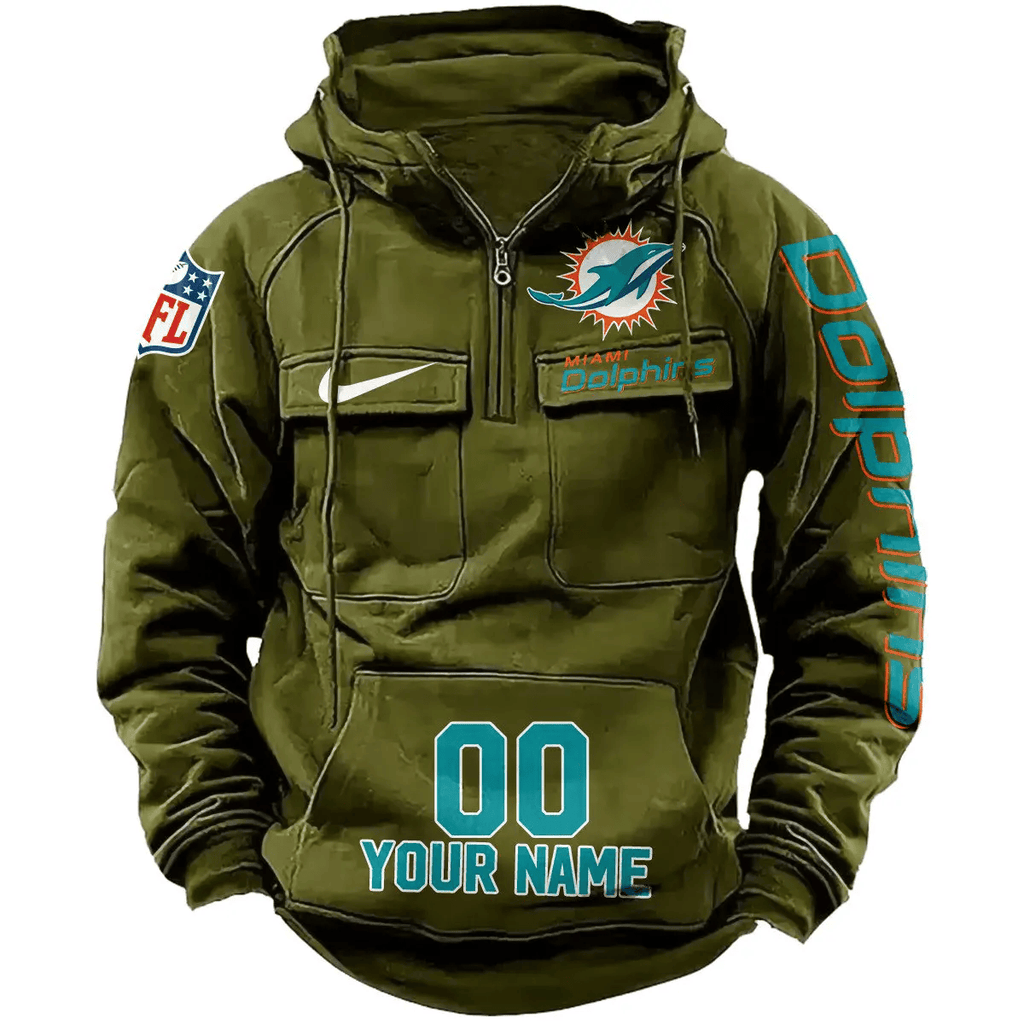 Miami Dolphins Vintage Men Hoodie AZVMHD081