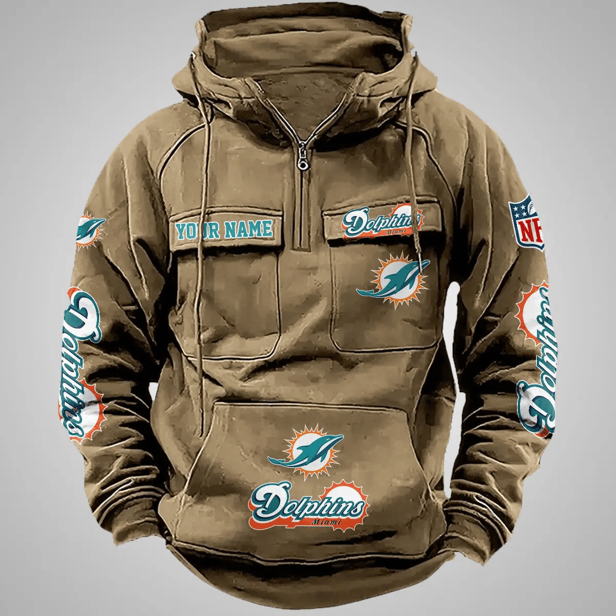 Miami Dolphins Vintage Men Hoodie AZVMHD101