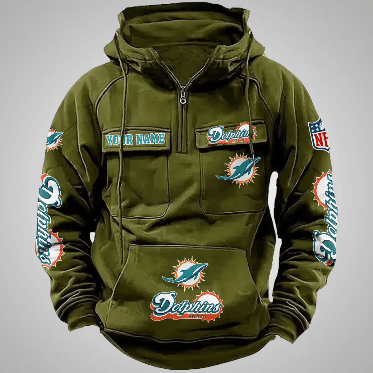 Miami Dolphins Vintage Men Hoodie AZVMHD101