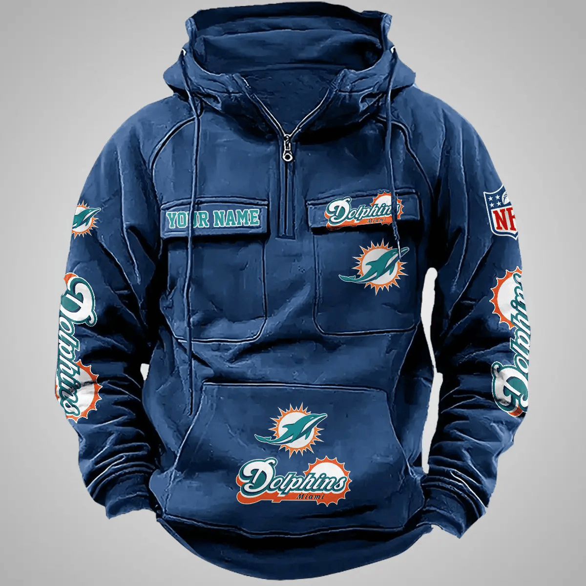 Miami Dolphins Vintage Men Hoodie AZVMHD101