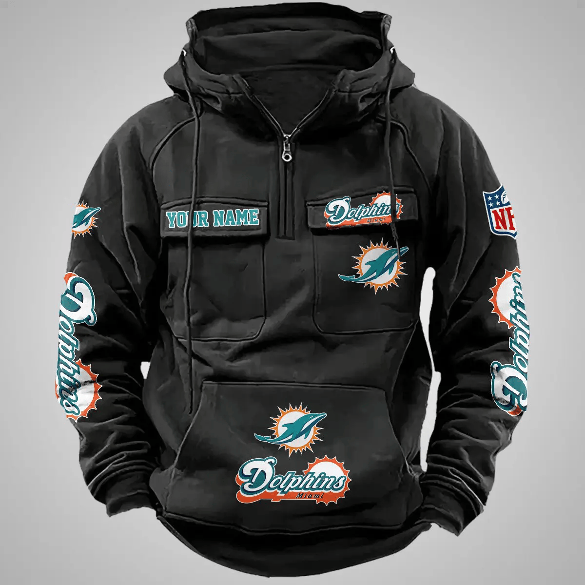Miami Dolphins Vintage Men Hoodie AZVMHD101
