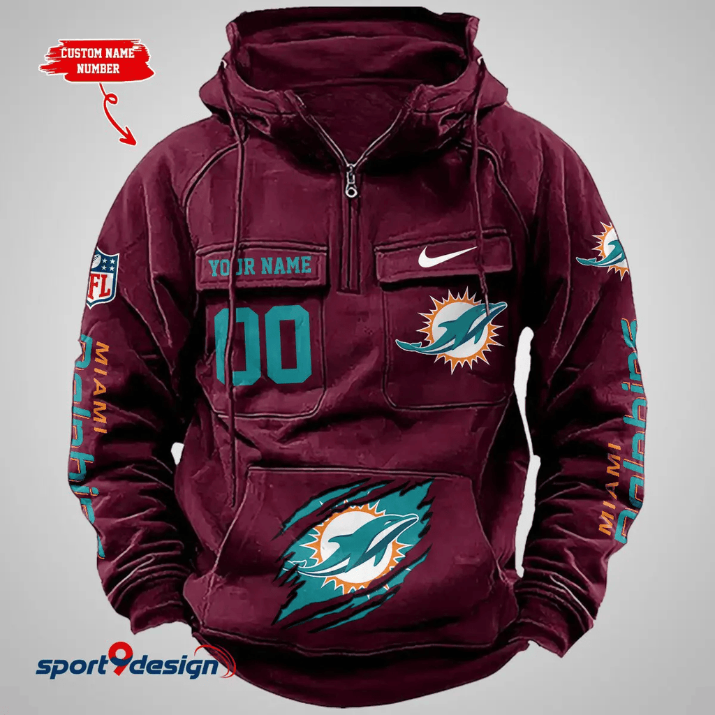 Miami Dolphins Vintage Men Hoodie AZVMHD148