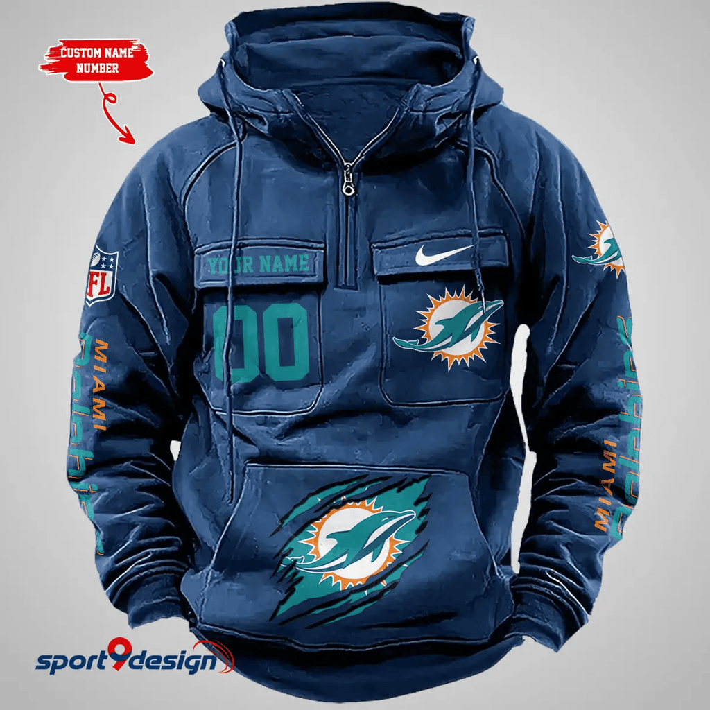 Miami Dolphins Vintage Men Hoodie AZVMHD148
