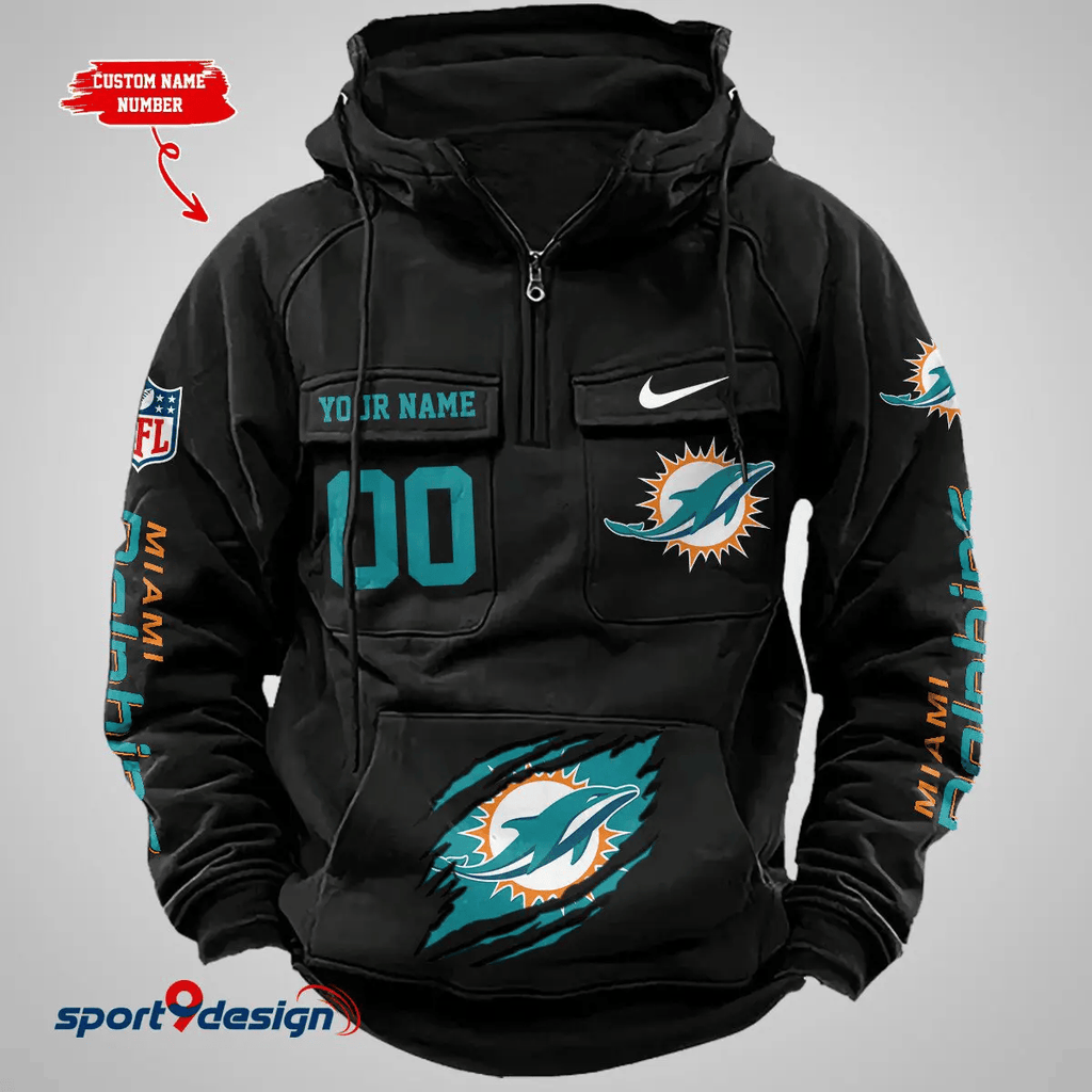 Miami Dolphins Vintage Men Hoodie AZVMHD148