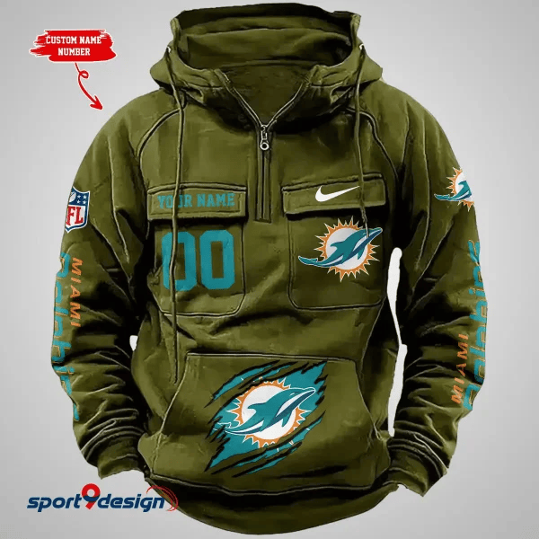 Miami Dolphins Vintage Men Hoodie AZVMHD148