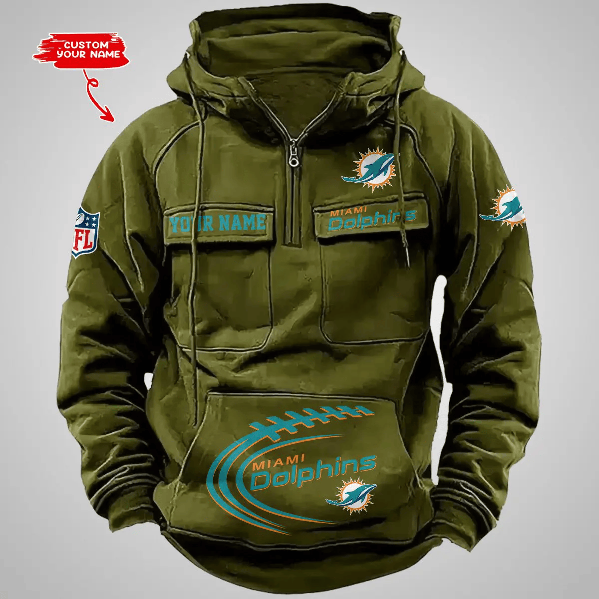 Miami Dolphins Vintage Men Hoodie AZVMHD127