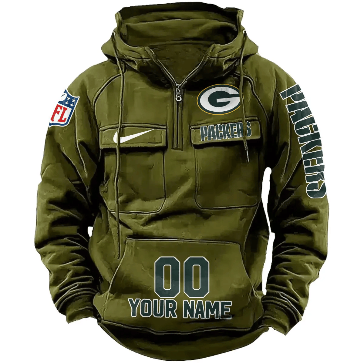 Green Bay Packers Vintage Men Hoodie AZVMHD073