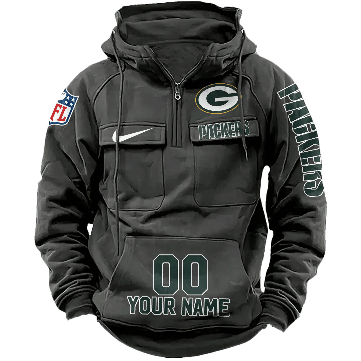 Green Bay Packers Vintage Men Hoodie AZVMHD073
