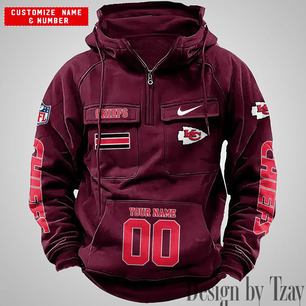 Kansas City Chiefs Vintage Men Hoodie DV2 AZVMHD395