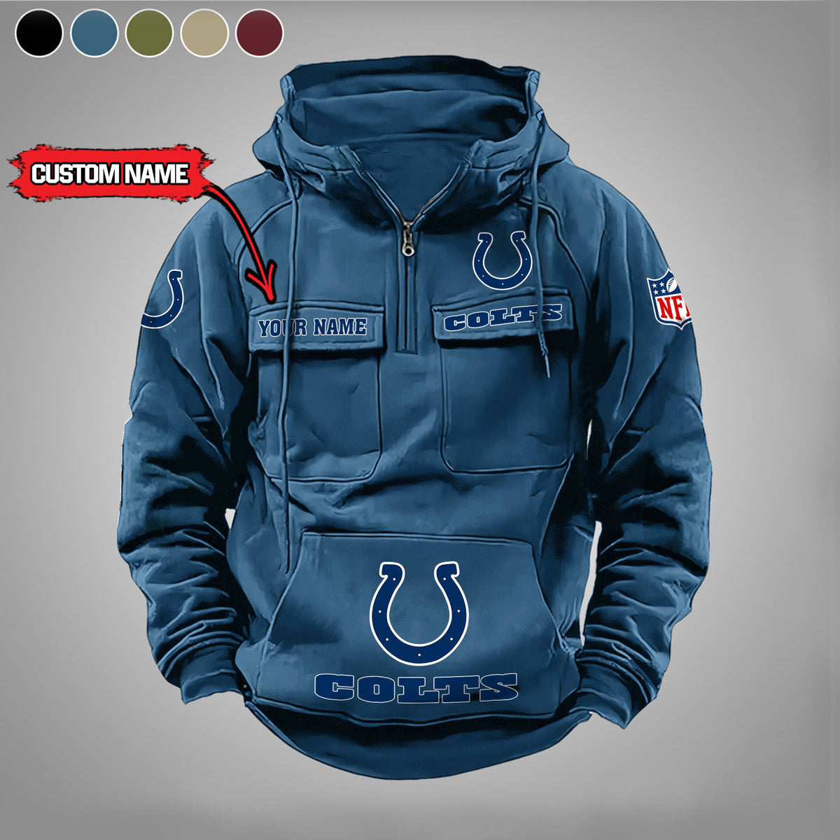Indianapolis Colts Vintage Men Hoodie AZVMHD023